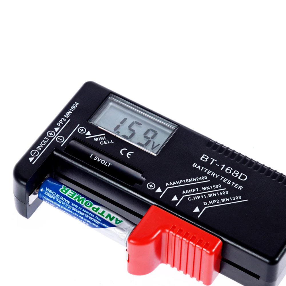 Digital Batteri Tester 9V/1.5 V/AA/AAA-Batteri Kapasitet Tester Knapp Celle Volt Checker Universal Batteri Tester BT-168D4