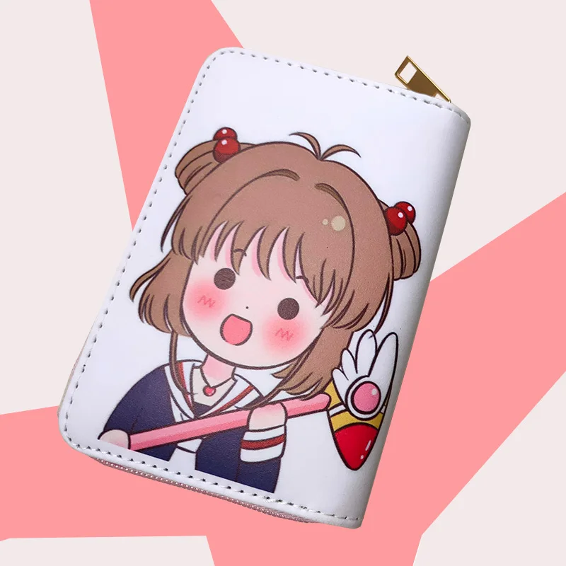 Cardcaptor Sakura Kvinner Card Captor Sakura Kort Lommebok Glidelås Kvinnelige Mynt Vesken Endre Kortholderen Vesken Anime Cartera Mujer4