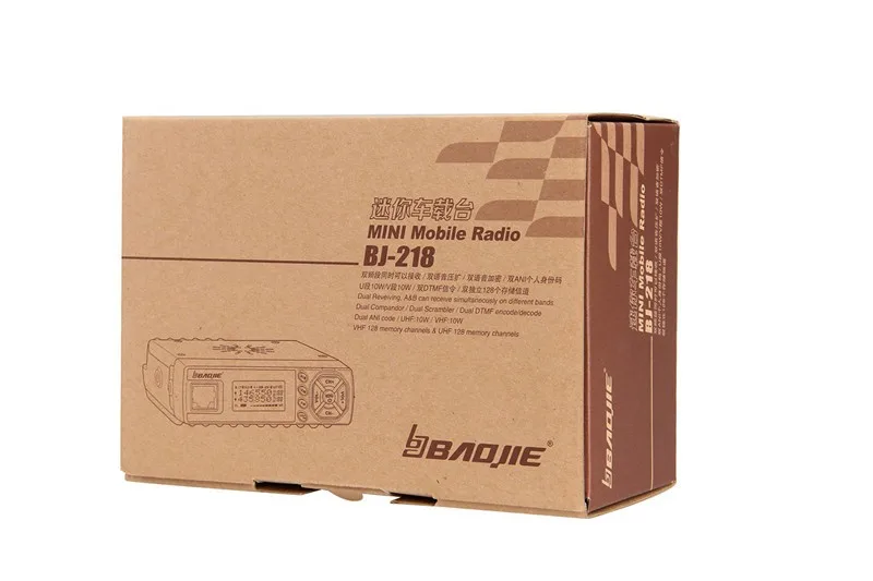 Baojie BJ-218 Mini Bil Walkie Talkie 10KM 25W Dual Band VHF/UHF-136-174mhz 400-470mhz 128CH Mini HamMobile Bil Radio sender / Mottaker4