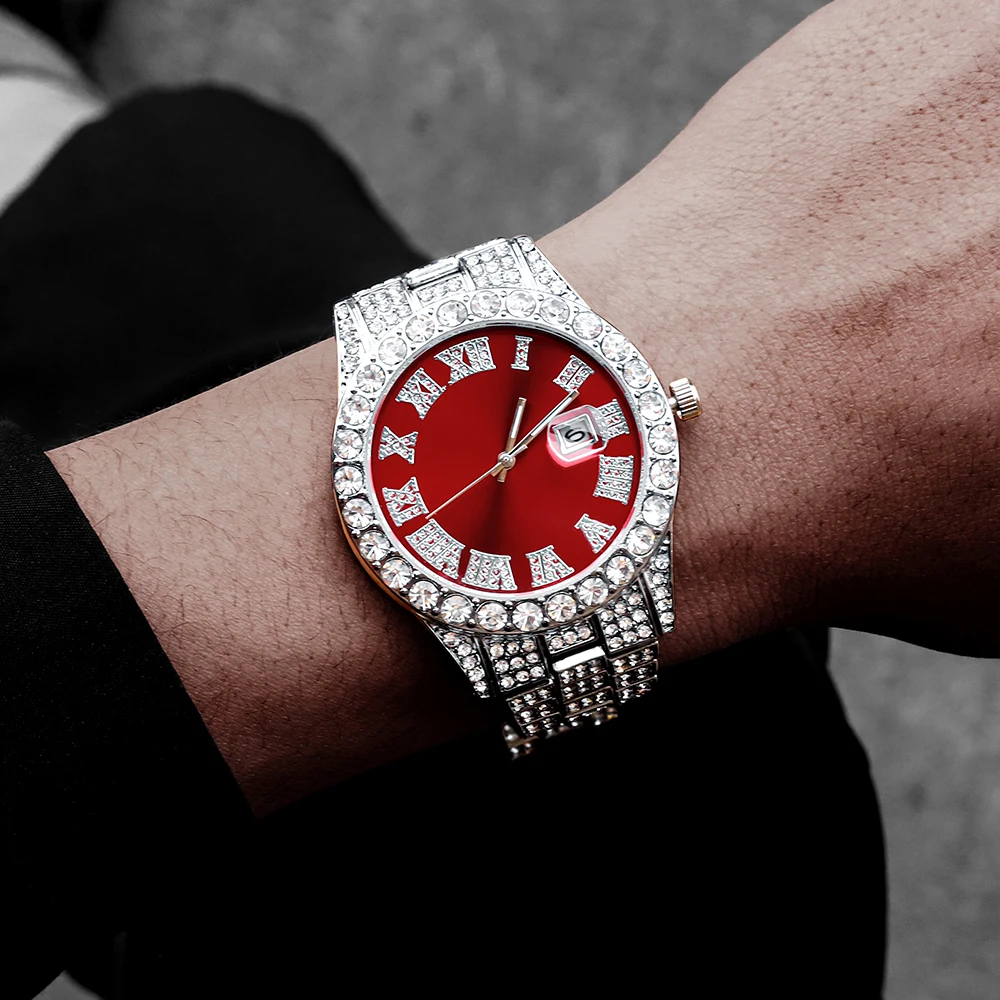 uxury Isen Ut Diamond Watch Multifunksjon Dag Dato Justere Kalenderen Kvarts Klokker For Kvinner Droshipping reloj de mujer5