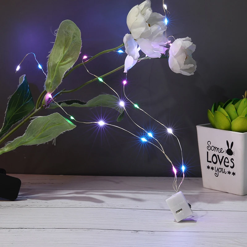 50/100cm Fairy Lys LED Kobber Wire Streng Lys Utendørs Garland Bryllup Lys For Hjem Jul Garden Holiday Dekorasjon5