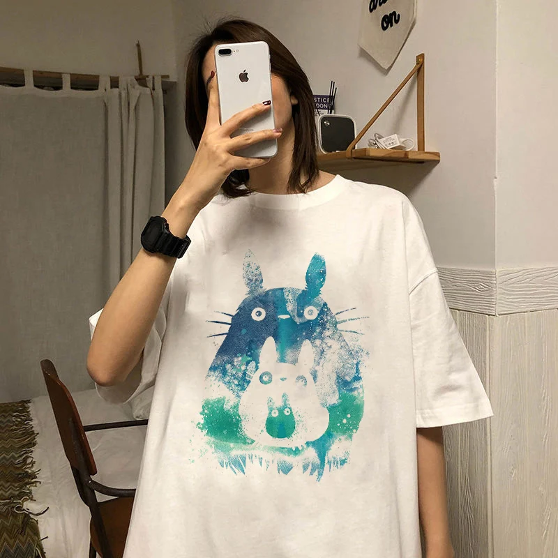 Totoro Studio Ghibli Kvinner ' s T-skjorte Anime T-Skjorte Karikaturtegning Utskrifter t-skjorte Kawaii Klær for Kvinner Søte Tees kortermet Topp5