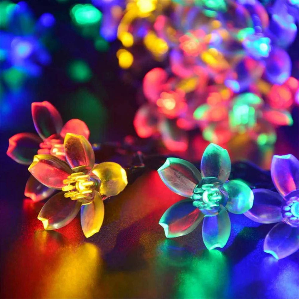 Solar Blomst Streng Lys Utendørs LED Solar Fairy Lys Vanntett Cherry Blossoms Søt Lys i Hagen Treet Uteplass Verftet Party5
