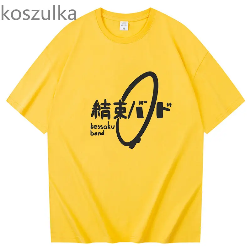 Anime Bocchi Den Rocki T-skjorte Morsomme Manga Grafisk Hitori Gotou Print T-Skjorte Kule Menn Kvinner Bomull T-skjorter Gotiske Streetwear5